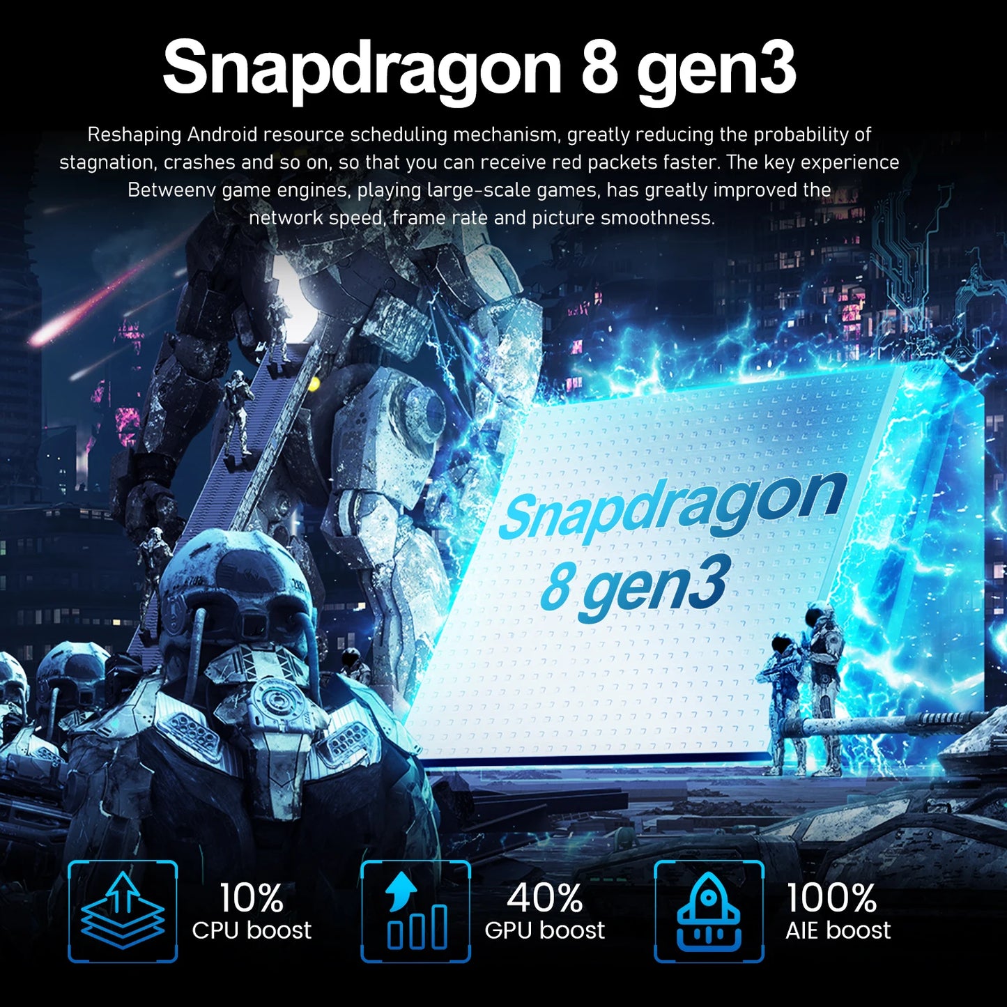 I16 Pro Max New Smartphone 5G 7.3-inch High-definition Android 13 Snapdragon 8gen3 10core Dual SIM Phone 6800mAh Unlocking Phone