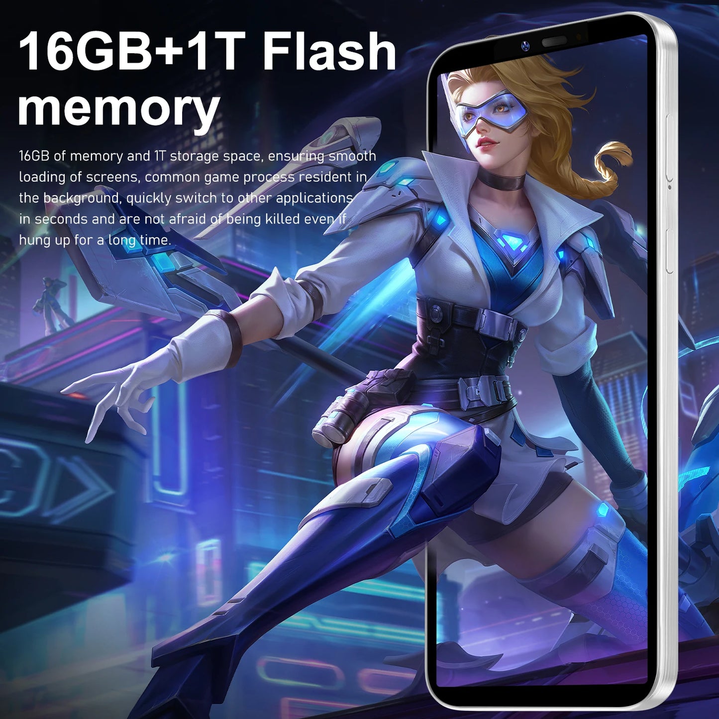 I16 Pro Max New Smartphone 5G 7.3-inch High-definition Android 13 Snapdragon 8gen3 10core Dual SIM Phone 6800mAh Unlocking Phone