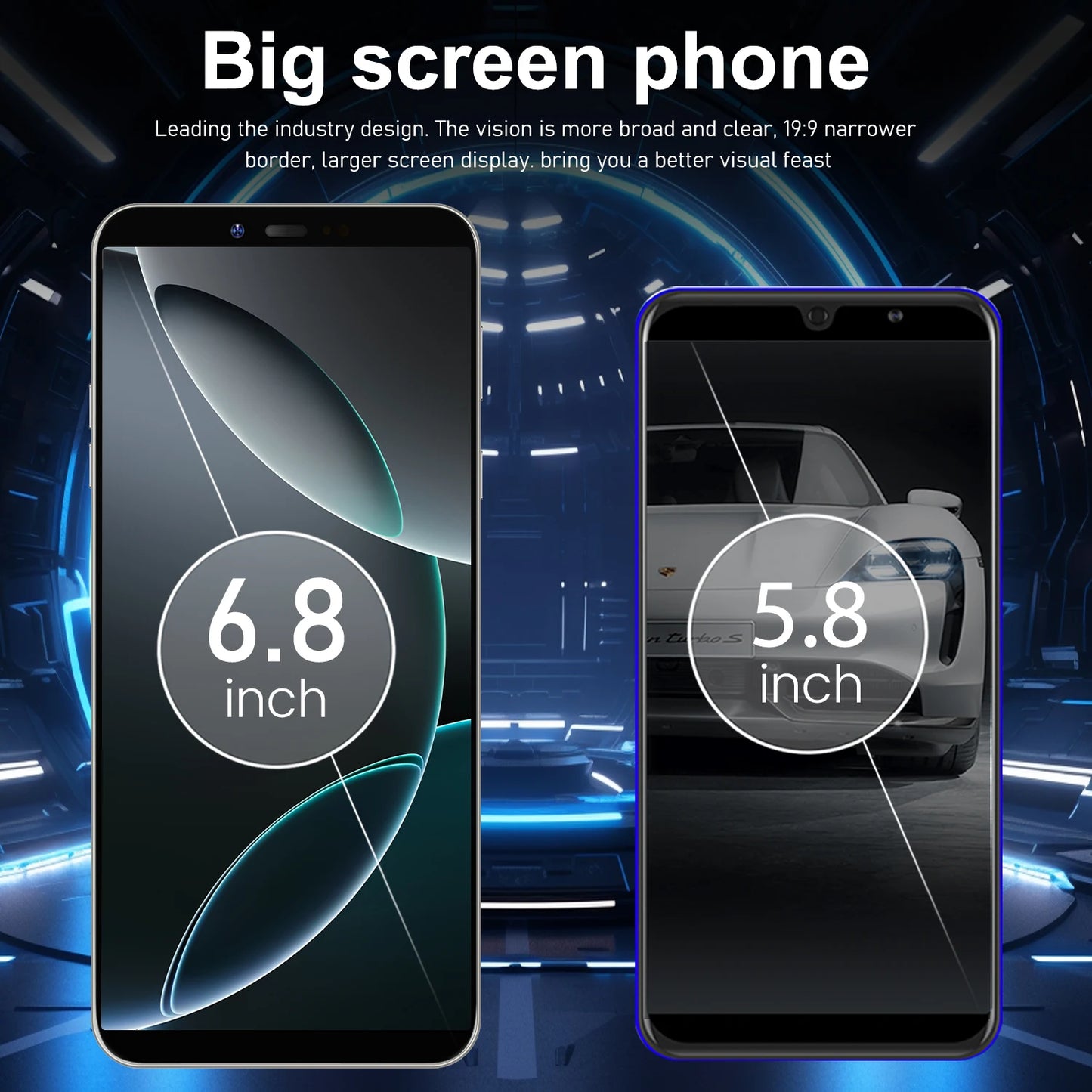 I16 Pro Max New Smartphone 5G 7.3-inch High-definition Android 13 Snapdragon 8gen3 10core Dual SIM Phone 6800mAh Unlocking Phone