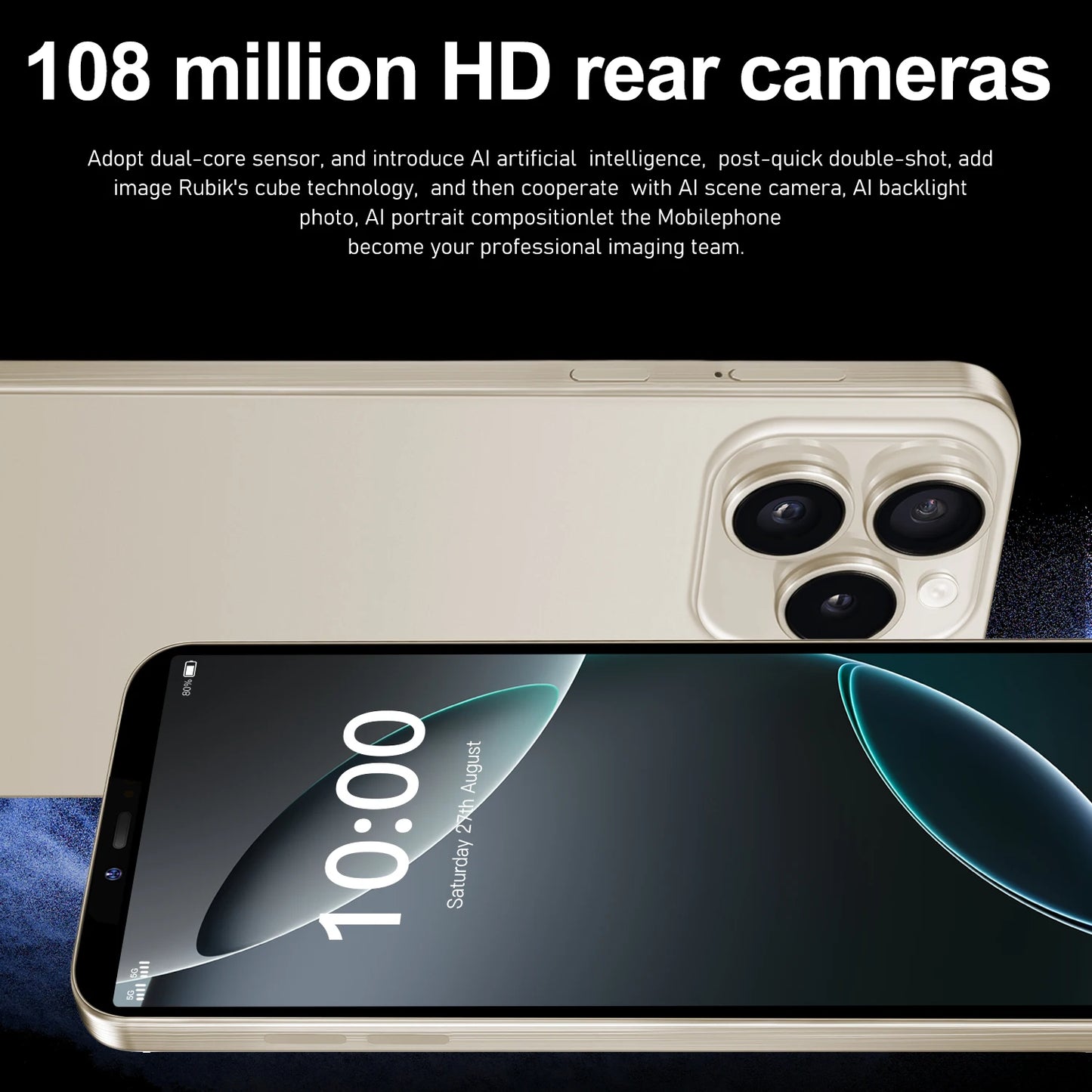 I16 Pro Max New Smartphone 5G 7.3-inch High-definition Android 13 Snapdragon 8gen3 10core Dual SIM Phone 6800mAh Unlocking Phone