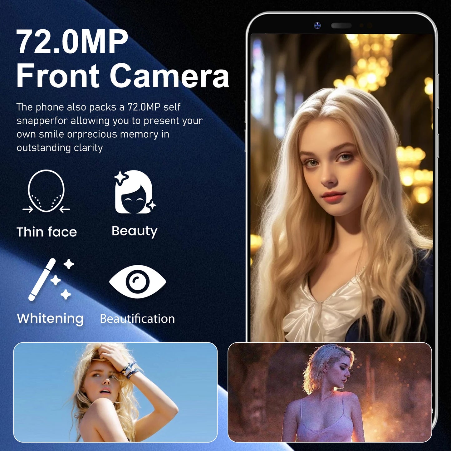 I16 Pro Max New Smartphone 5G 7.3-inch High-definition Android 13 Snapdragon 8gen3 10core Dual SIM Phone 6800mAh Unlocking Phone