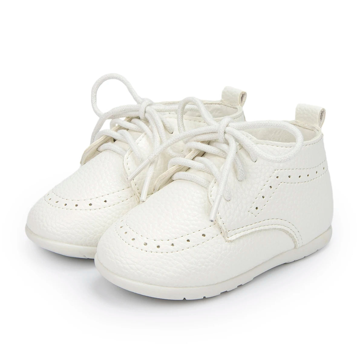 Meckior New Baby Shoes Retro Leather Boy Girl Shoes Toddler Rubber Sole Anti-slip First Walkers Newborn Infant Baby Crib Shoes