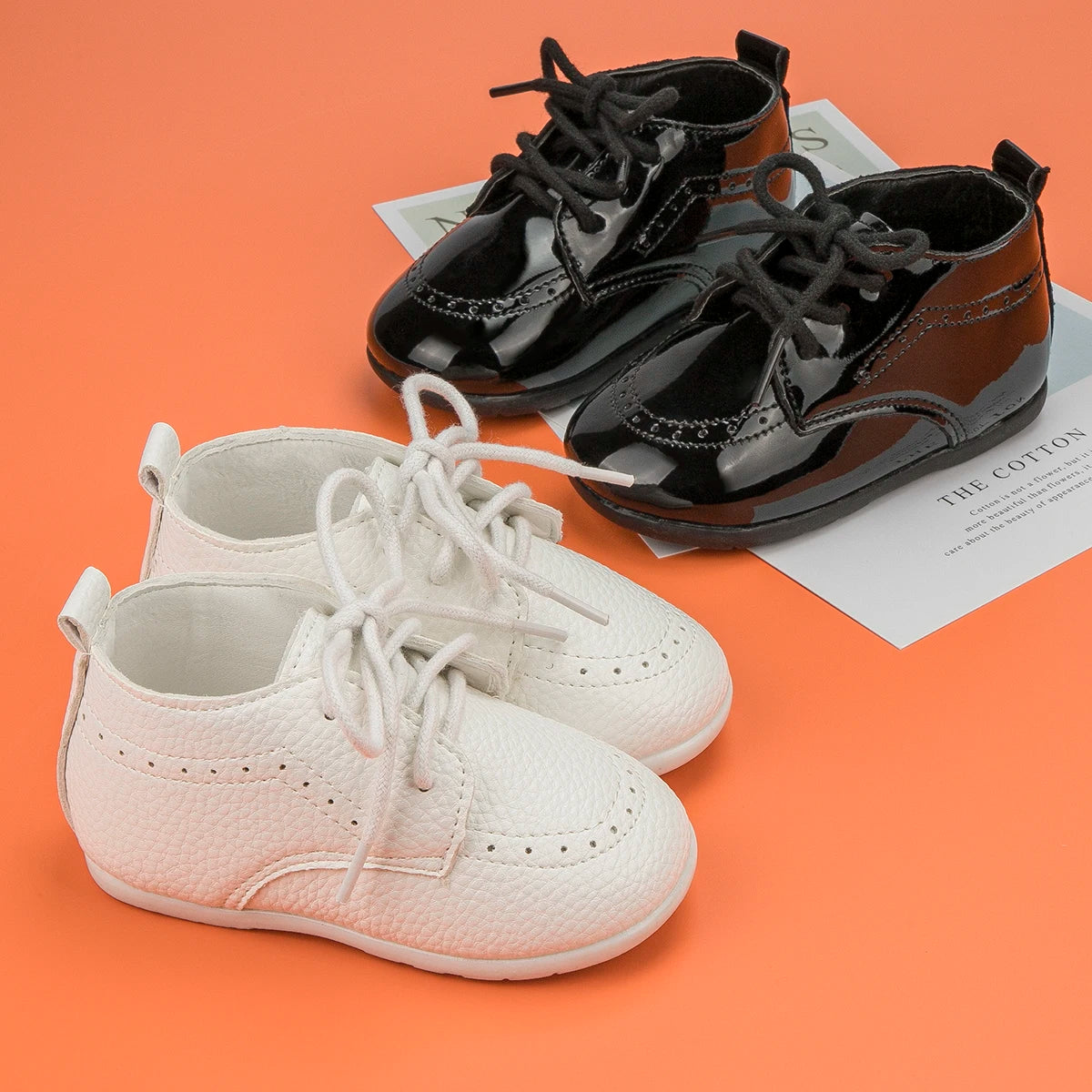 Meckior New Baby Shoes Retro Leather Boy Girl Shoes Toddler Rubber Sole Anti-slip First Walkers Newborn Infant Baby Crib Shoes
