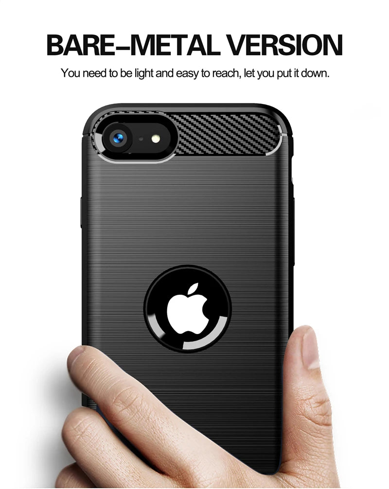For Cover iPhone SE 2022 Case For iPhone SE 2020 Cover Shockproof TPU Carbon Fiber Case For iPhone 7 8 Plus 13 12 Pro Max Fundas