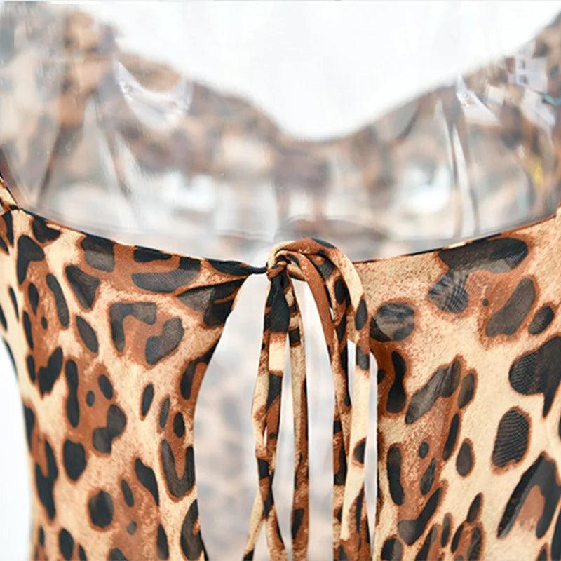 Julissa Mo Leopard Print V-Neck Sexy Bodycon Long Dress Women Lace Up Backless Summer Dresses Female Straps Party Beach Vestidos - E-line.com