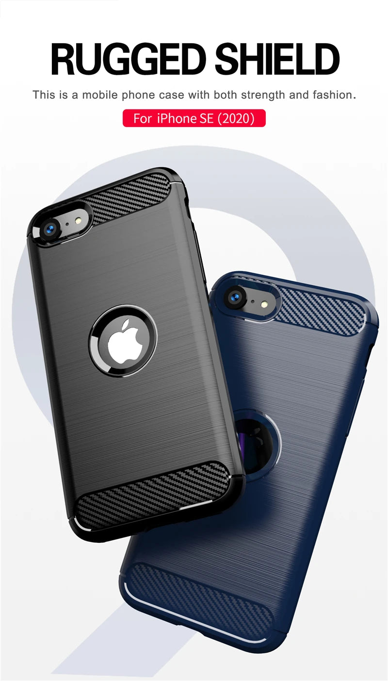 For Cover iPhone SE 2022 Case For iPhone SE 2020 Cover Shockproof TPU Carbon Fiber Case For iPhone 7 8 Plus 13 12 Pro Max Fundas