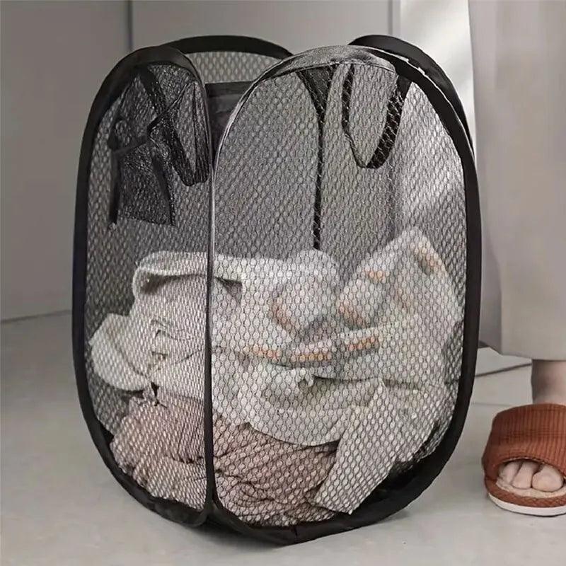 Mesh Pop-up Laundry Basket, Laundry Basket, Foldable Dirty Clothes Storage Basket, Large Capacity Storage Basket - E-line.com