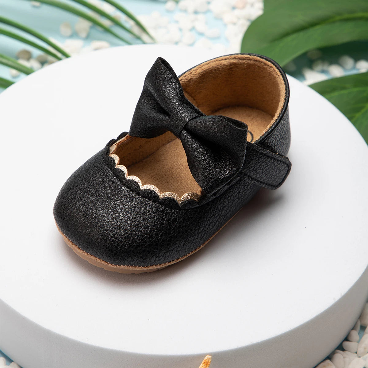 Meckior Baby Girl Shoes Leather Rubber Sole Anti-slip Toddler First Walkers Infant Crib Shoes Newborn Girl New Baby Shoes