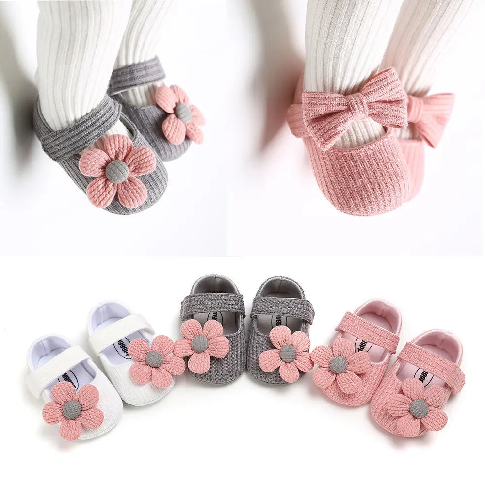 0-18M Baby Girls Cotton Shoes Retro Spring Autumn Toddlers Prewalkers Cotton Shoes Infant Soft Bottom First Walkers - Winduu