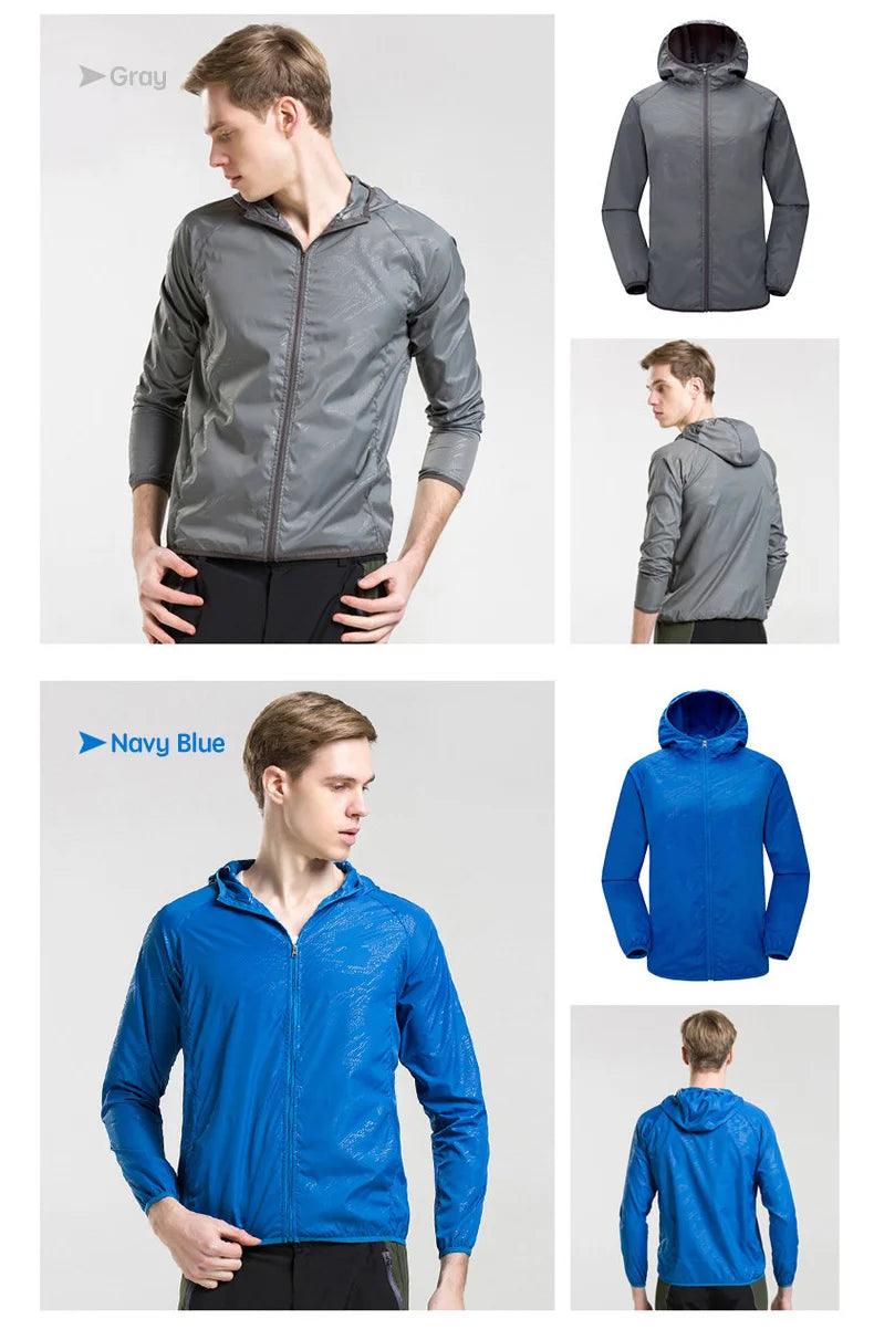 Camping Waterproof Jacket Men Women Windbreaker Men Raincoat Rain Jacket Men Waterproof Hiking Climbing Clothes Sun Protection - E-line.com