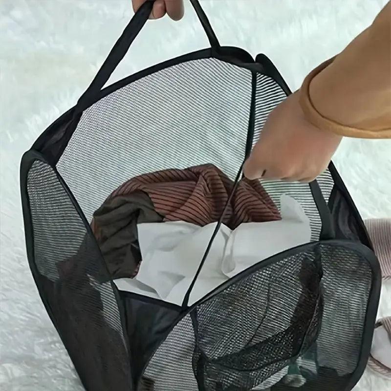 Mesh Pop-up Laundry Basket, Laundry Basket, Foldable Dirty Clothes Storage Basket, Large Capacity Storage Basket - E-line.com