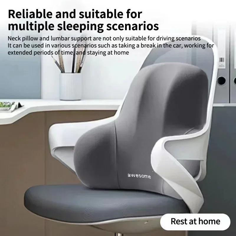 Memory Foam Lumbar Back Cushion for Car Office Gaming Chairs and Postpartum Waist Support Multi Functional Pain Relief Pillow - E-line.com
