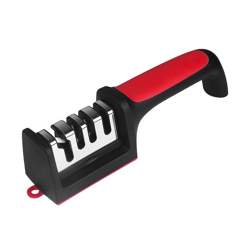 Kitchen 3/4-Segment Knife Sharpener Household Multi-Functional Hand-Held 3/4-Purpose Black Sharpening Stone - E-line.com