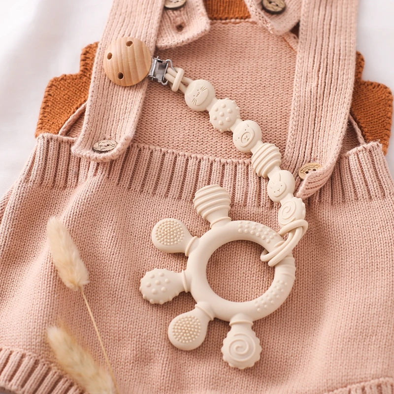 Baby Silicone Teether Infant Pacifier Chain Clip Food Grade Silicone Soother Chain Nipple Holder Baby Nursing Good Teething Toy