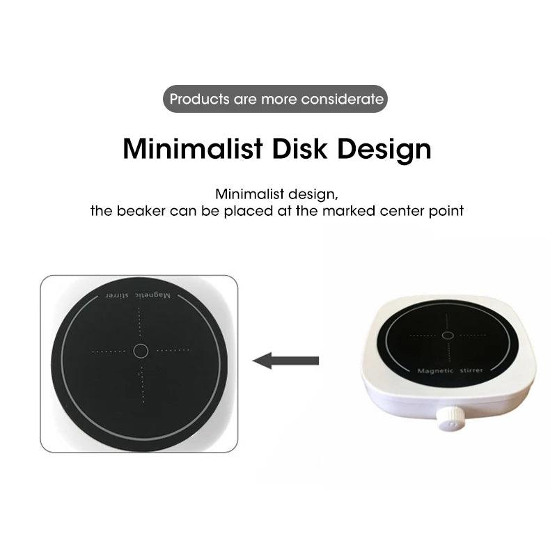 Magnetic Stirrer Kitchen Liquid Mixing Mini Lab Stir Mixer Portable Stirrer Plate with Stir Bar USB 2L 4000RPM for Laboratory - E-line.com