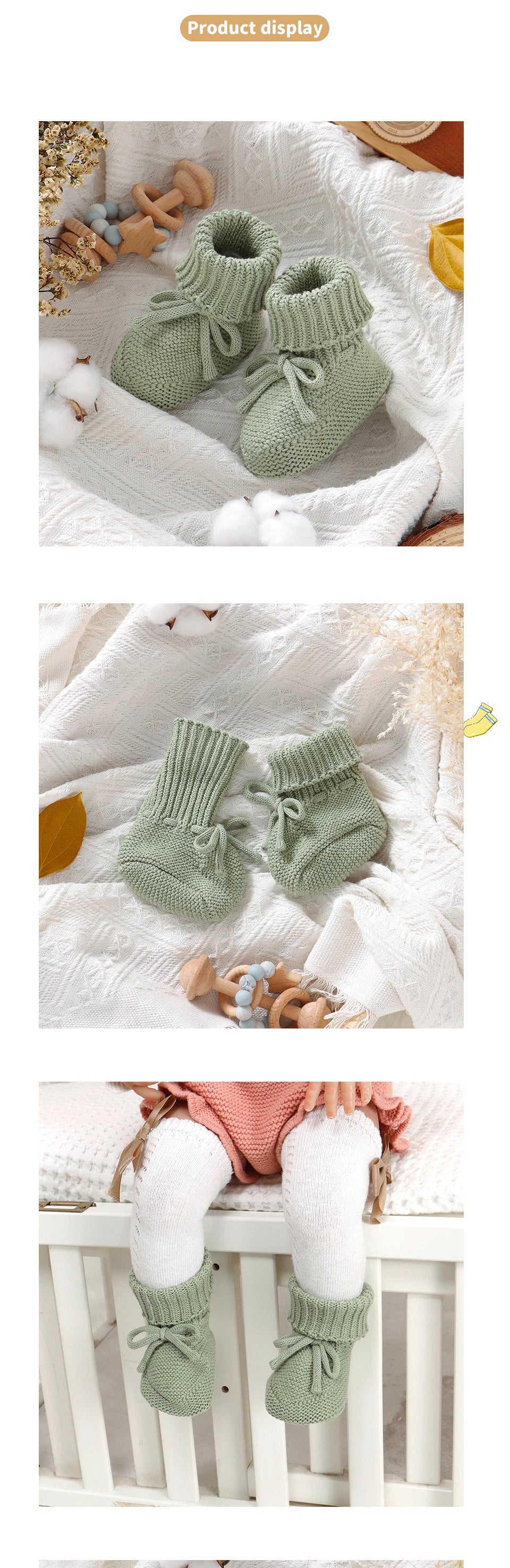 Baby First Walkers Breathable Anti-slip Knitted Newborn Infant Boys Girls Solid Booties Prewalkers 0-18m Toddler Unisex Footwear