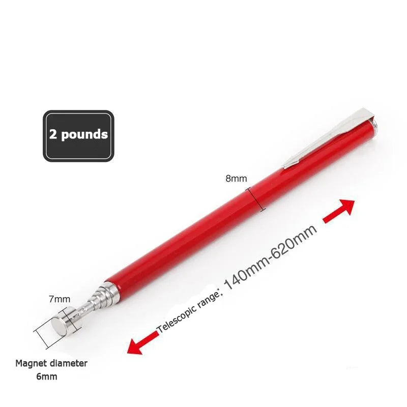 Mini Portable Telescopic Magnetic Pen Handy Tool with Light Capacity for Picking Up Nut Bolt Extendable Metal Pickup Rod Stick