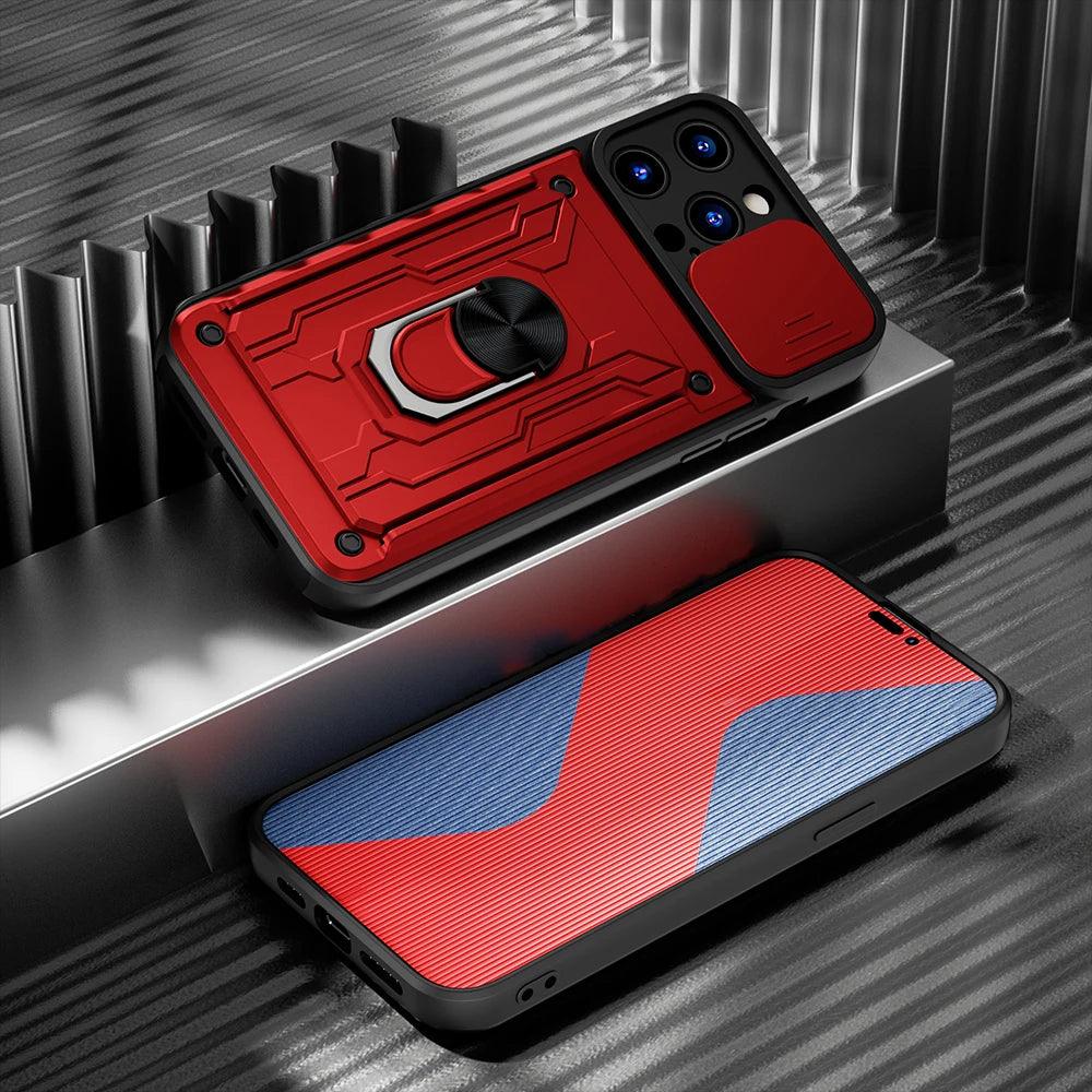 Peatkop Shockproof Case for iPhone 14 Pro Max 14Plus SE 2022 Card Bag Camera Protection Ring Phone Cover for iPhone 11 12 13 Pro - E-line.com
