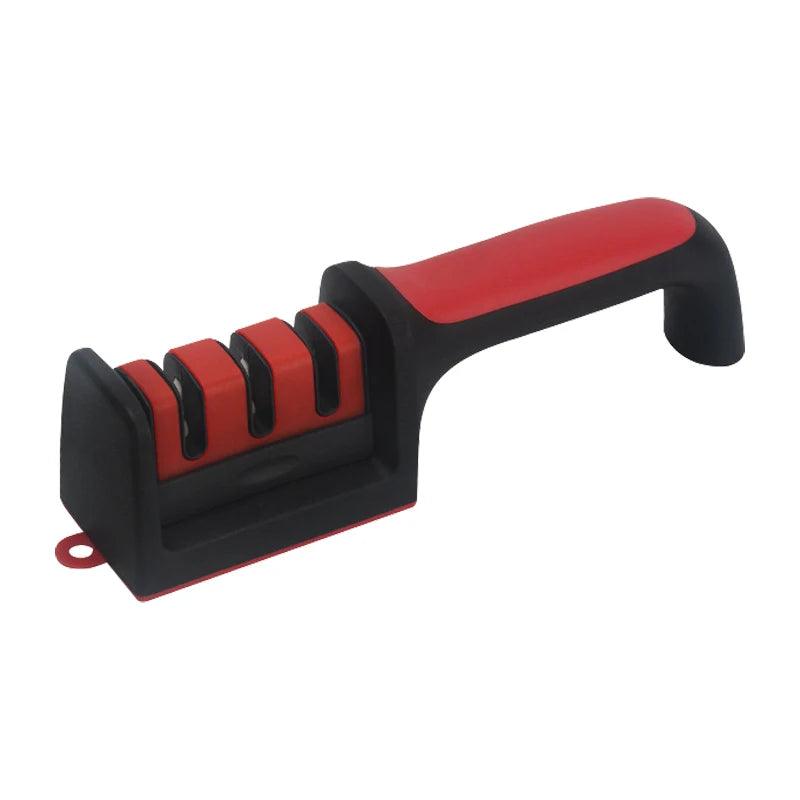 Kitchen 3/4-Segment Knife Sharpener Household Multi-Functional Hand-Held 3/4-Purpose Black Sharpening Stone - E-line.com