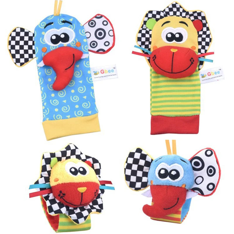 Foot Finder Rattle Sock Baby Toy Wrist Arm Hand Bracelet Rattle Feet Leg Ankle Socks for Newborn Infant Babies Boy Girl Bebe