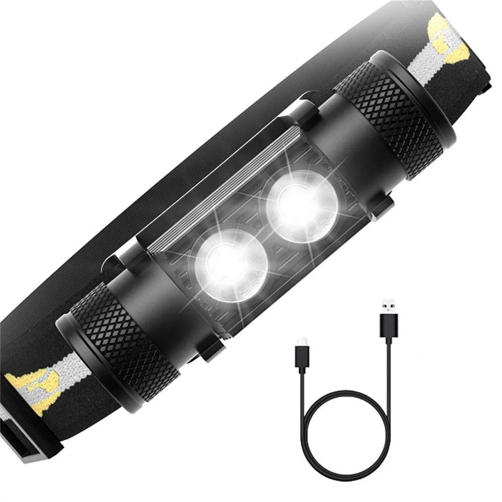 H25S Headlamp 18650 Headlight Dual SST40 LED 1200lm USB Rechargeable Outdoor Tactical Working Lamp - E-line.com