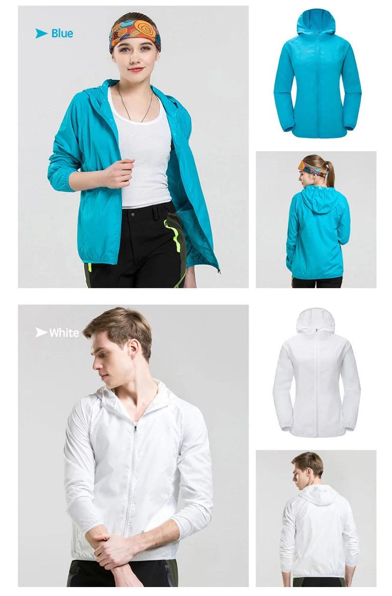 Camping Waterproof Jacket Men Women Windbreaker Men Raincoat Rain Jacket Men Waterproof Hiking Climbing Clothes Sun Protection - E-line.com