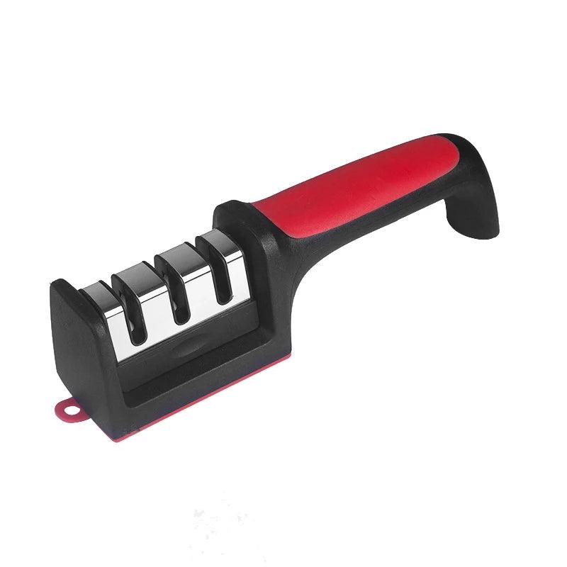 Kitchen 3/4-Segment Knife Sharpener Household Multi-Functional Hand-Held 3/4-Purpose Black Sharpening Stone - E-line.com