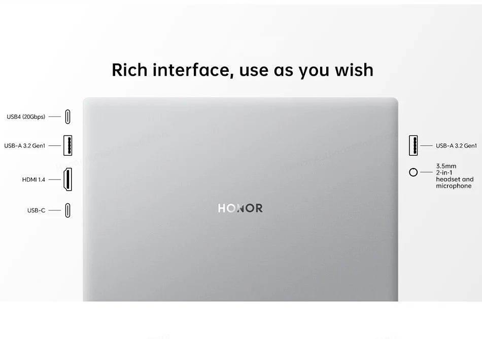 Honor Laptop X16 Plus 2024 Ryzen 7 8845HS,16GB 512GB/32GB 1TB,AMD Radeon™ 780M Notebook SSD IPS 16 Inch