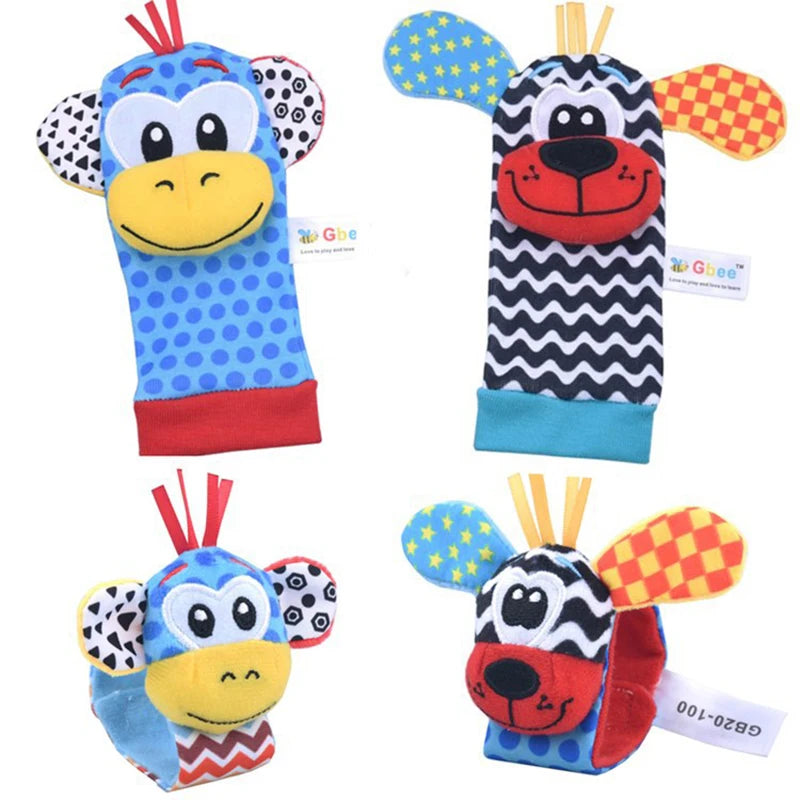 Foot Finder Rattle Sock Baby Toy Wrist Arm Hand Bracelet Rattle Feet Leg Ankle Socks for Newborn Infant Babies Boy Girl Bebe