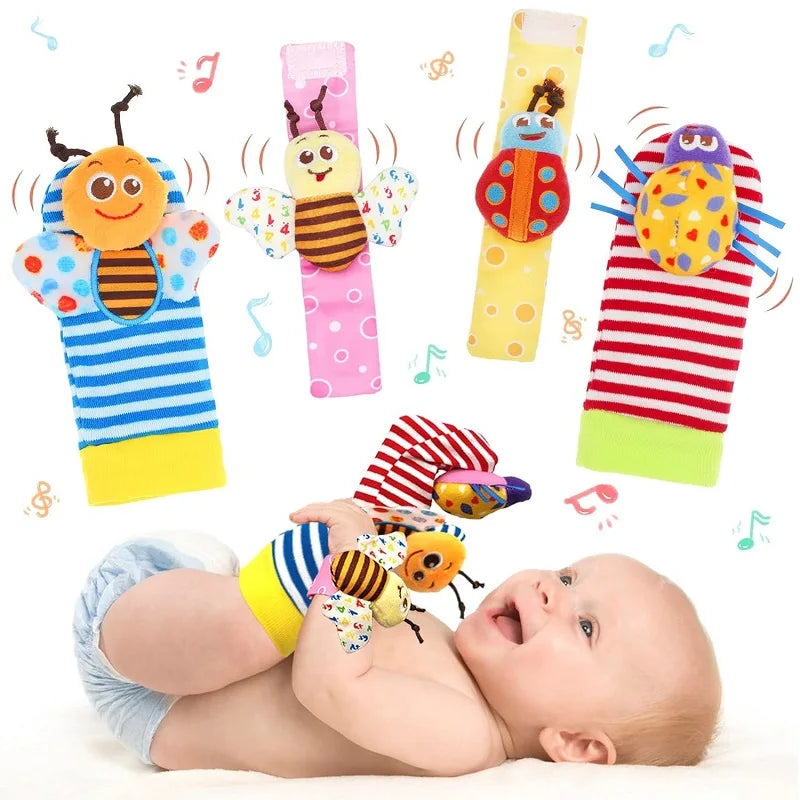 Foot Finder Rattle Sock Baby Toy Wrist Arm Hand Bracelet Rattle Feet Leg Ankle Socks for Newborn Infant Babies Boy Girl Bebe
