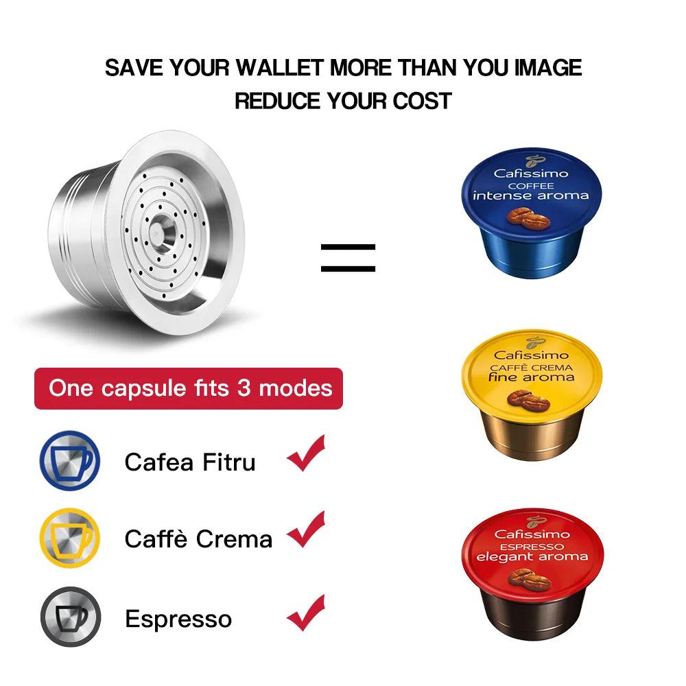 for Tchibo Cafissimo Easy K fee Reusable Coffee Capsule Lov Passione 3 Hearts Coffee Pods Stainless Steel Refill Filters Pod - E-line.com