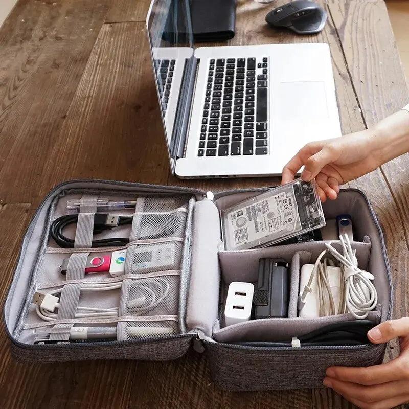 Cable Storage Bag Waterproof Digital Electronic Organizer Portable USB Data Line Charger Plug Storage Bag Travel Cable Organizer - E-line.com