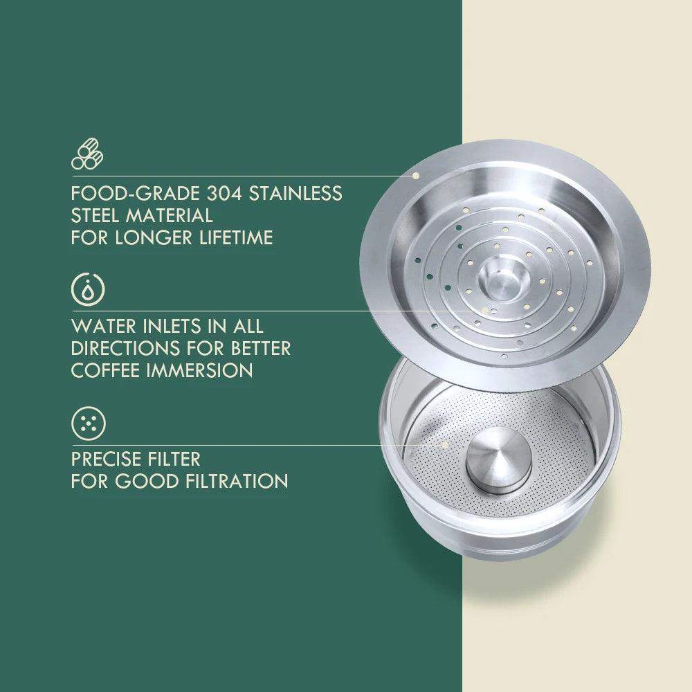 for Tchibo Cafissimo Easy K fee Reusable Coffee Capsule Lov Passione 3 Hearts Coffee Pods Stainless Steel Refill Filters Pod - E-line.com