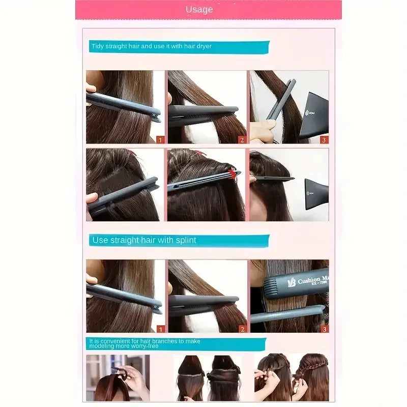 Hairdressing V-Comb Messy Hair Finishing Straightening Splint Comb - Hair Styling Tool Clip special for hair wigs