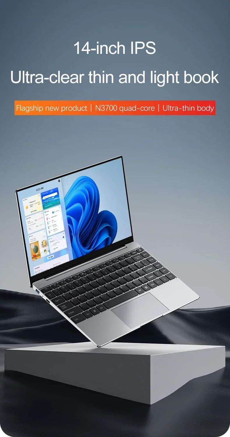 Laptop Intel Pentium N3700 16GB RAM 1024GB SSD Notebook 1920*1080 Resolution Windows 11 Unlock Computer Office Study Gamer PC