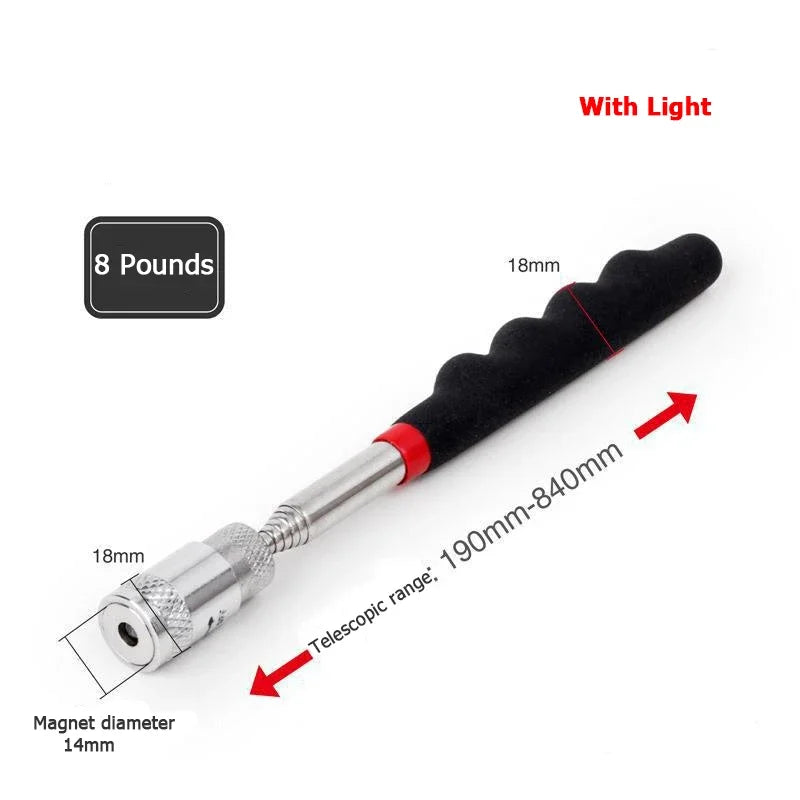 Mini Portable Telescopic Magnetic Pen Handy Tool with Light Capacity for Picking Up Nut Bolt Extendable Metal Pickup Rod Stick