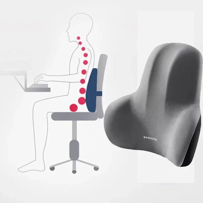 Memory Foam Lumbar Back Cushion for Car Office Gaming Chairs and Postpartum Waist Support Multi Functional Pain Relief Pillow - E-line.com