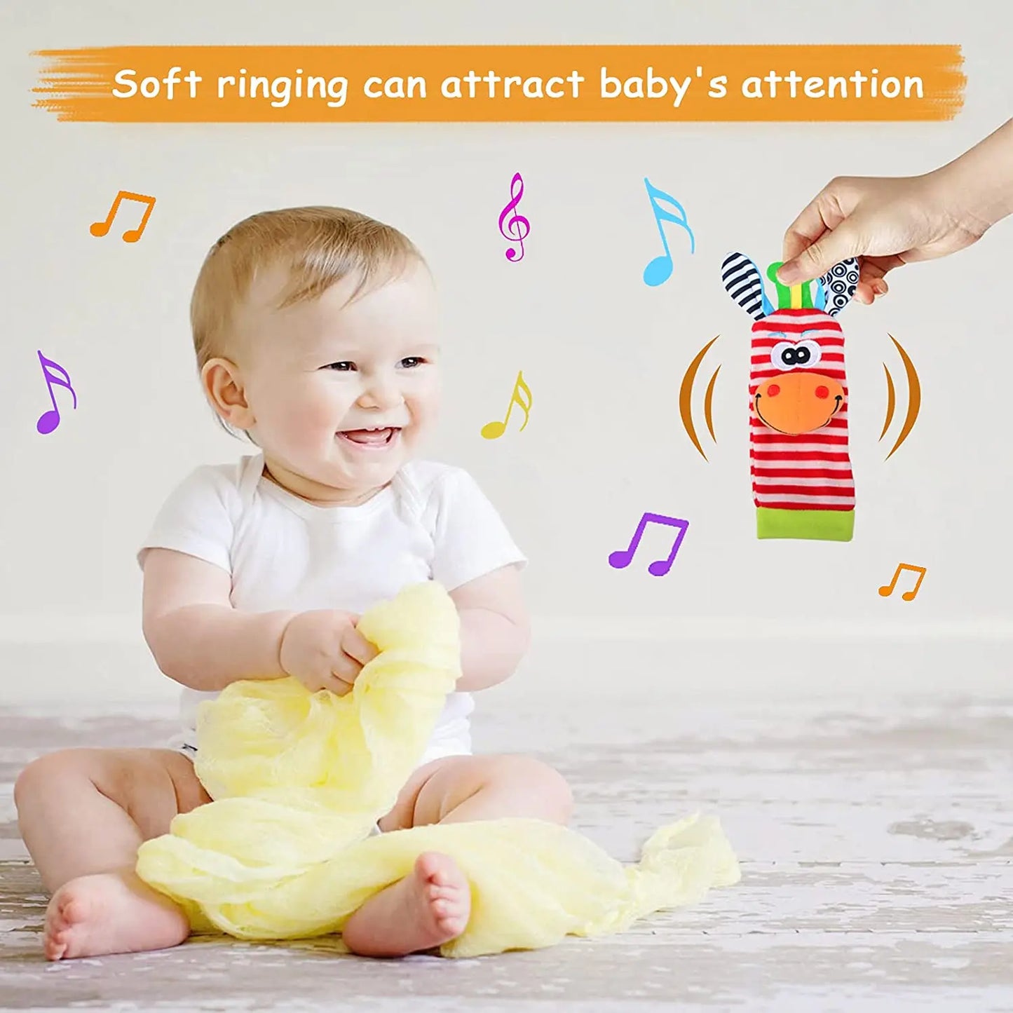 Foot Finder Rattle Sock Baby Toy Wrist Arm Hand Bracelet Rattle Feet Leg Ankle Socks for Newborn Infant Babies Boy Girl Bebe