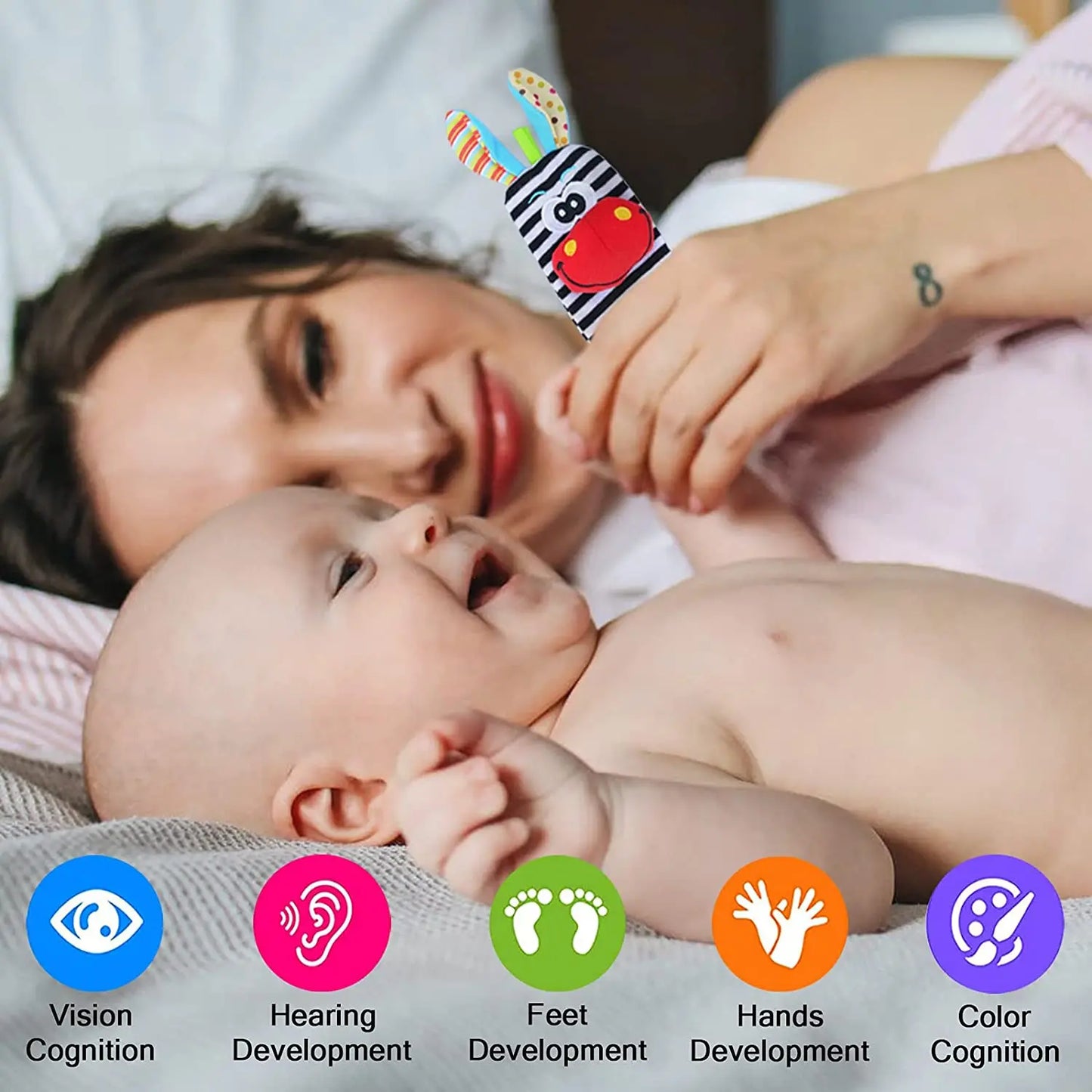 Foot Finder Rattle Sock Baby Toy Wrist Arm Hand Bracelet Rattle Feet Leg Ankle Socks for Newborn Infant Babies Boy Girl Bebe