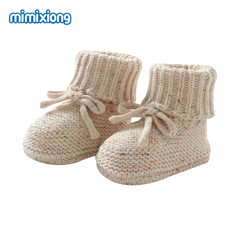 Baby First Walkers Breathable Anti-slip Knitted Newborn Infant Boys Girls Solid Booties Prewalkers 0-18m Toddler Unisex Footwear