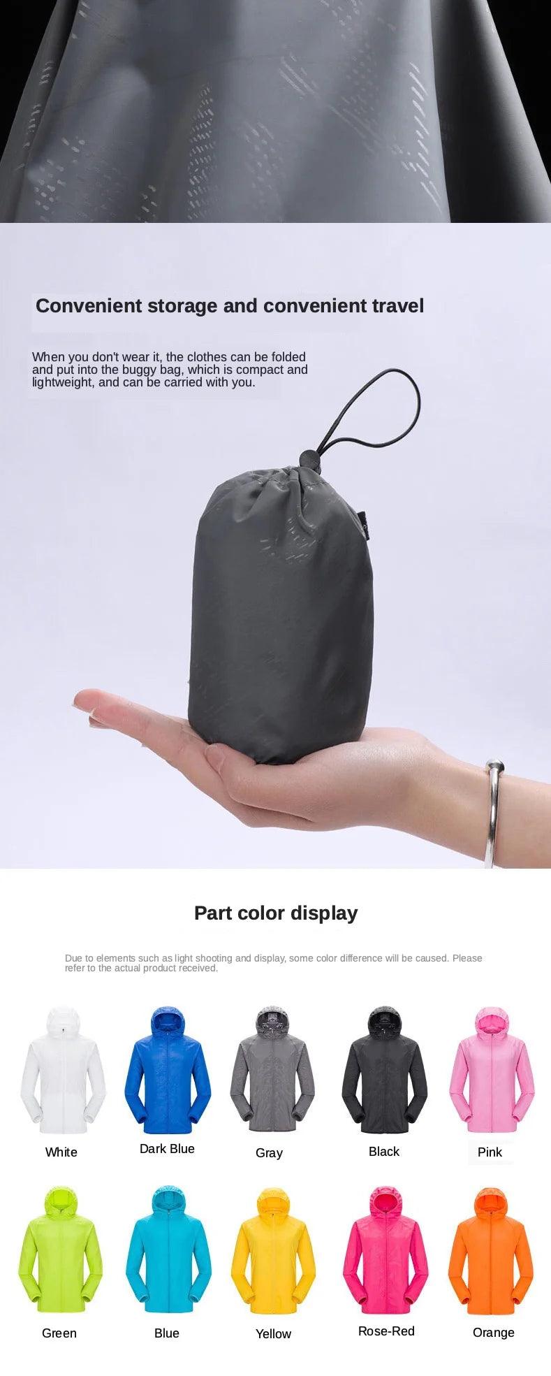 Camping Waterproof Jacket Men Women Windbreaker Men Raincoat Rain Jacket Men Waterproof Hiking Climbing Clothes Sun Protection - E-line.com