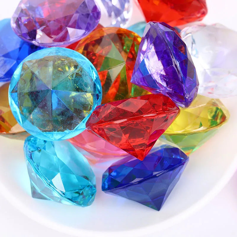 10PCS Clear Diamonds Crystals Acrylic Gems 40MM Pirate Treasure Toys Kids Birthday Party Favors Goodie Bags Halloween Gifts