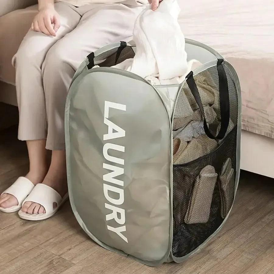 Mesh Pop-up Laundry Basket, Laundry Basket, Foldable Dirty Clothes Storage Basket, Large Capacity Storage Basket - E-line.com