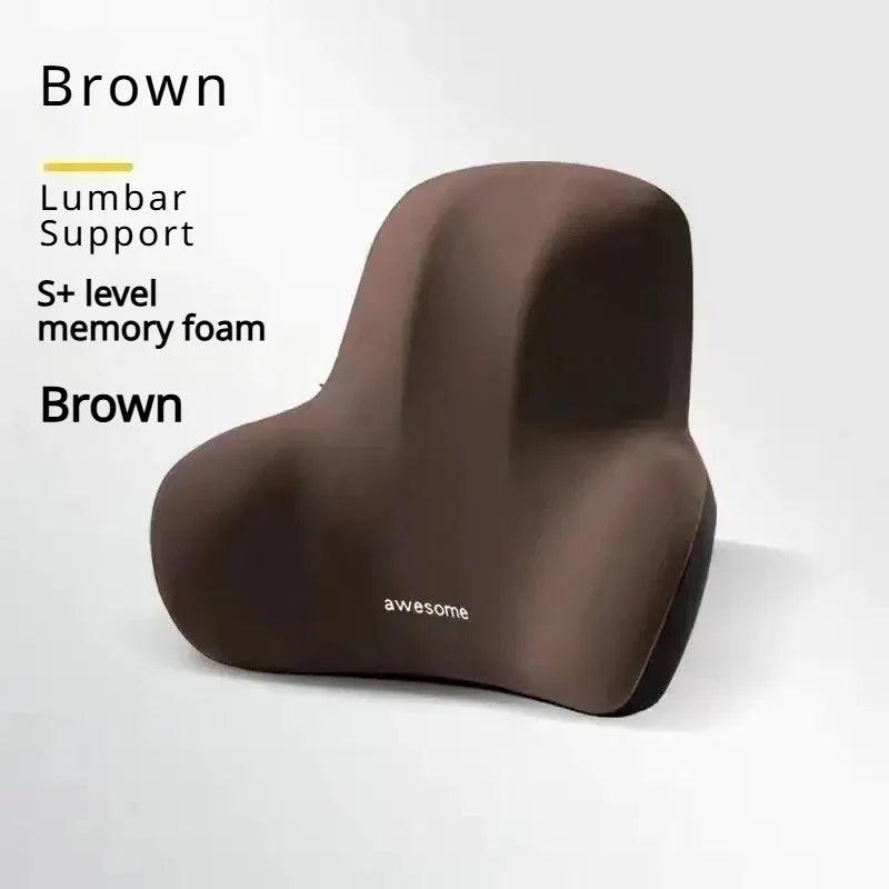 Memory Foam Lumbar Back Cushion for Car Office Gaming Chairs and Postpartum Waist Support Multi Functional Pain Relief Pillow - E-line.com