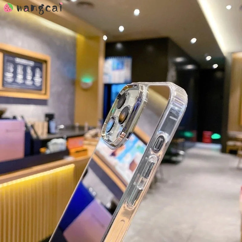 For Realme C67 C65 C55 C53 C51 C35 C33 C30 C25S C25Y C21Y C17 C15 C12 C1 Q5i U1 F9 V23i Phone Case Makeup Mirror Plating Cover