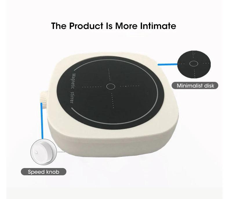 Magnetic Stirrer Kitchen Liquid Mixing Mini Lab Stir Mixer Portable Stirrer Plate with Stir Bar USB 2L 4000RPM for Laboratory - E-line.com