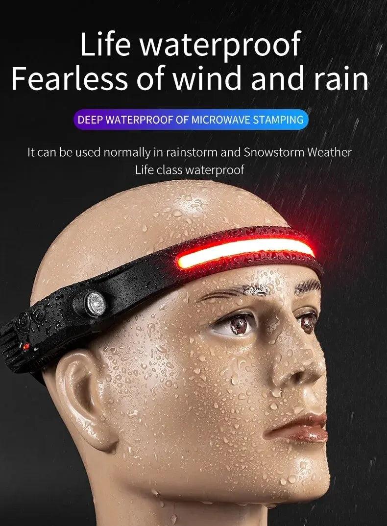 LED Headlamp Sensor Headlight With Built-in Battery Head Flashlight USB Rechargeable Work Light Head Lamp Super Bright Torch - E-line.com