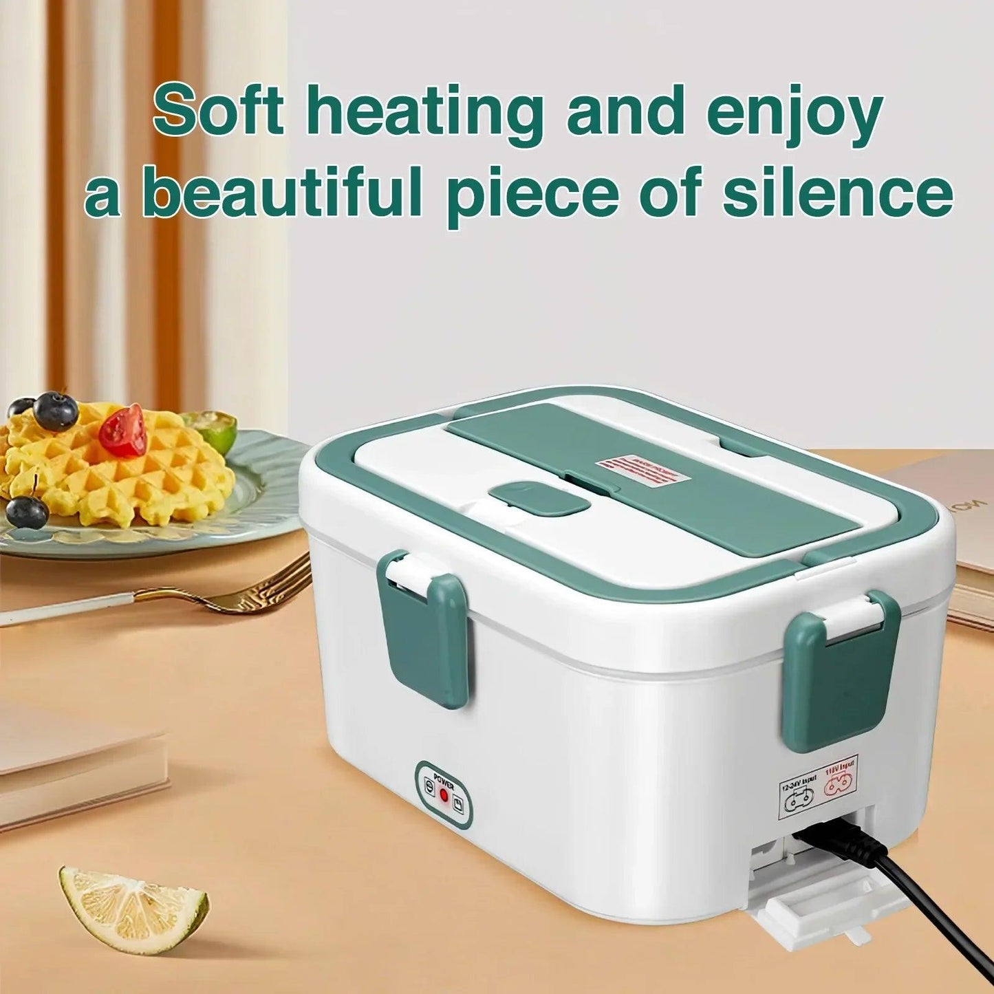 Electric Lunch Box Food Warmer 1.8 L 80W Outdoor Camping Bento Picnic Portable Food Heater Car Home Leak Proof Self Heating Box - E-line.com