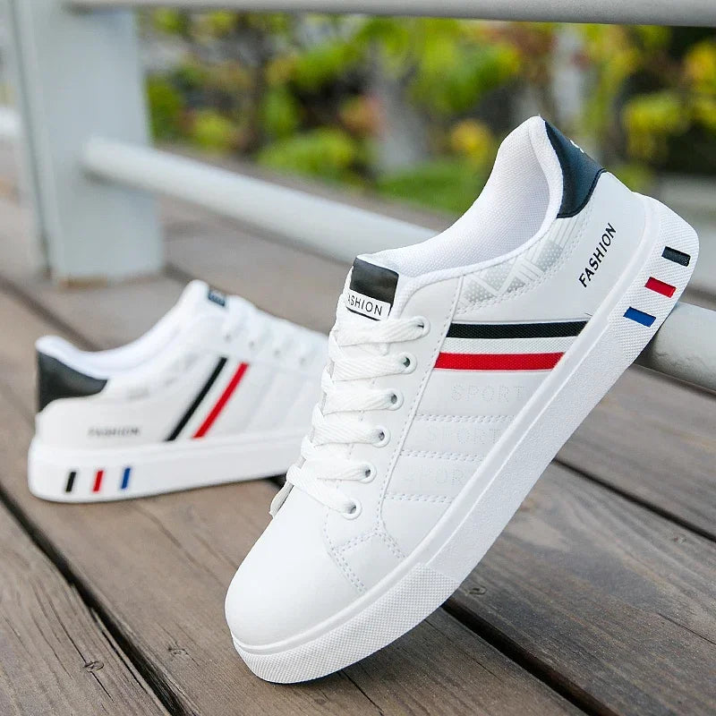 Men Sneakers Casual Shoes Men Flats Zapatillas Hombre Lightweight Pu Leather Breathable Shoe Mens White Sports Tenis Shoes