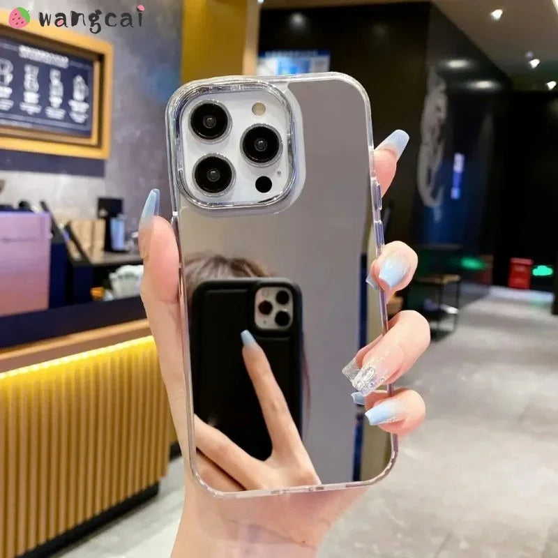 For Realme C67 C65 C55 C53 C51 C35 C33 C30 C25S C25Y C21Y C17 C15 C12 C1 Q5i U1 F9 V23i Phone Case Makeup Mirror Plating Cover